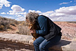 Christina smooching Tony, Painted Desert, AZ, Winter 2013
